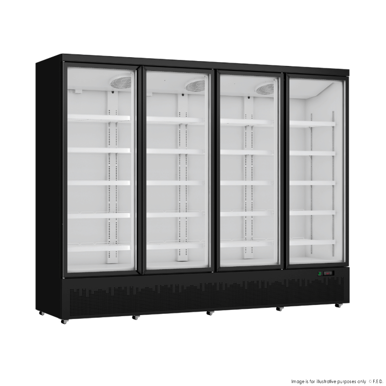Thermaster Four Door Supermarket Fridge Black LG-2200BGBM - Catering Sale
