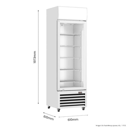 Thermaster Single Glass Door Colourbond Upright Drink Fridge LG-370P