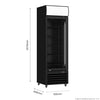 Thermaster Single Glass Door Black Colourbond Upright Drink Fridge - LG-540BP