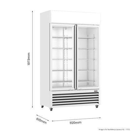 Thermaster LG-730P Two Glass Door Colourbond Upright Drink Fridge