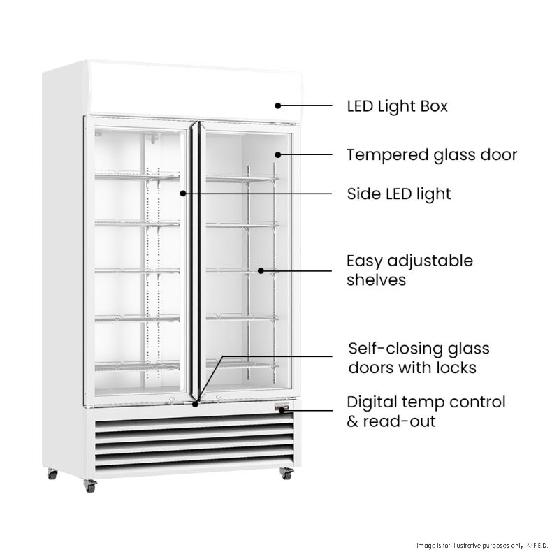 Thermaster LG-730P Two Glass Door Colourbond Upright Drink Fridge