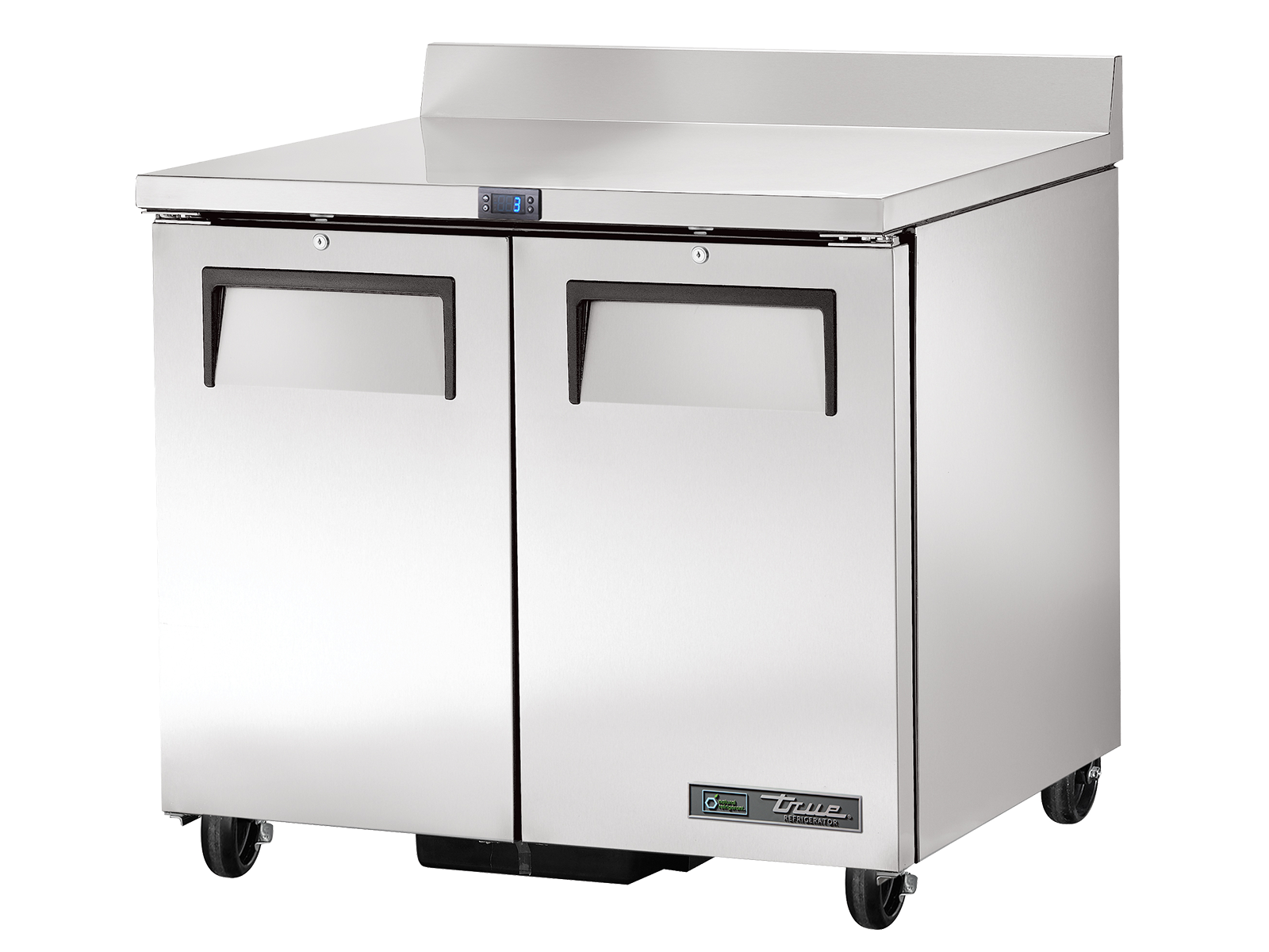 True - Worktop Counter Refrigerator, 2 Solid Swing Doors