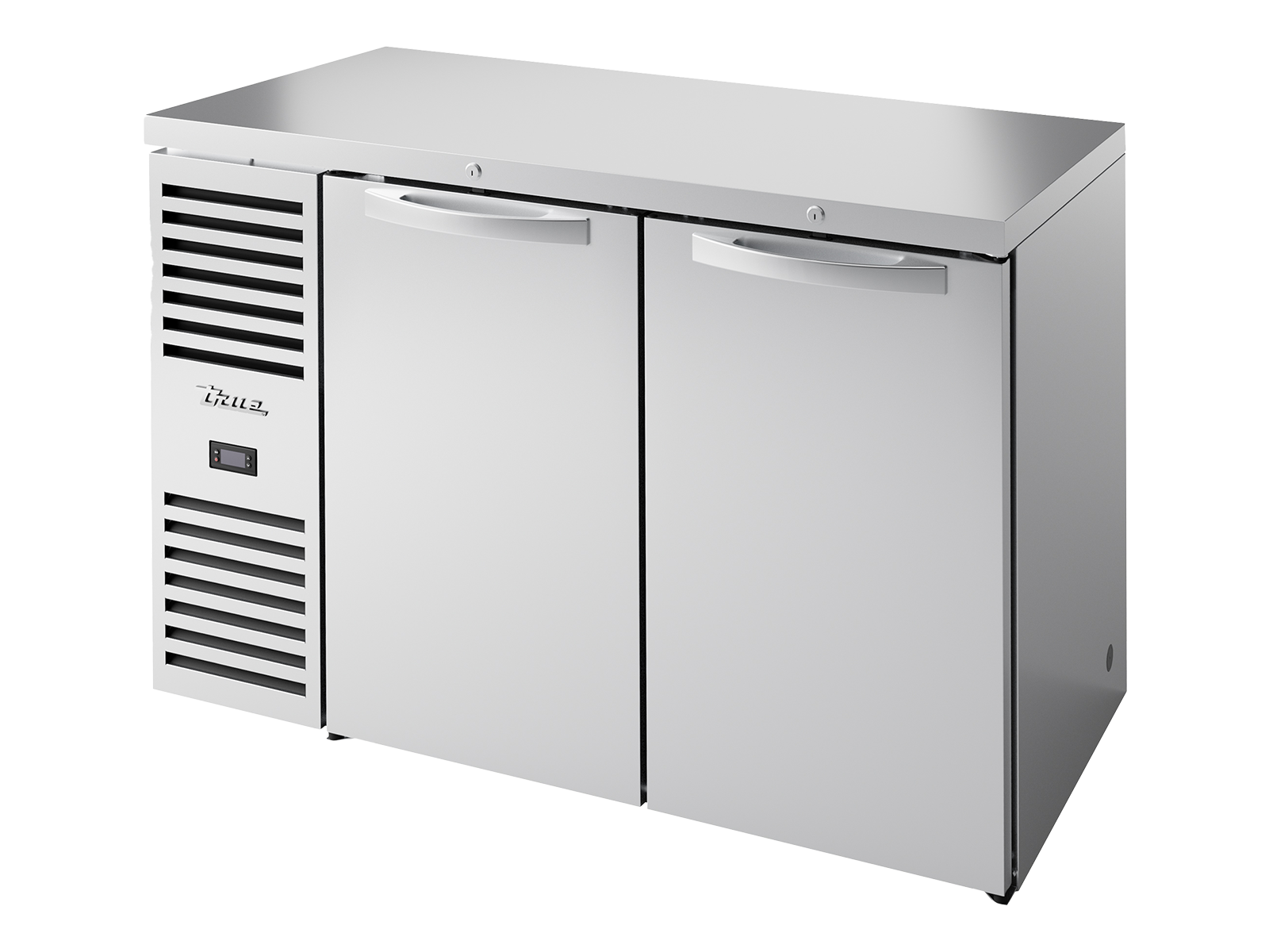 True - Bar Refrigerator, Stainless Steel Ext, 2 Solid Swing Doors