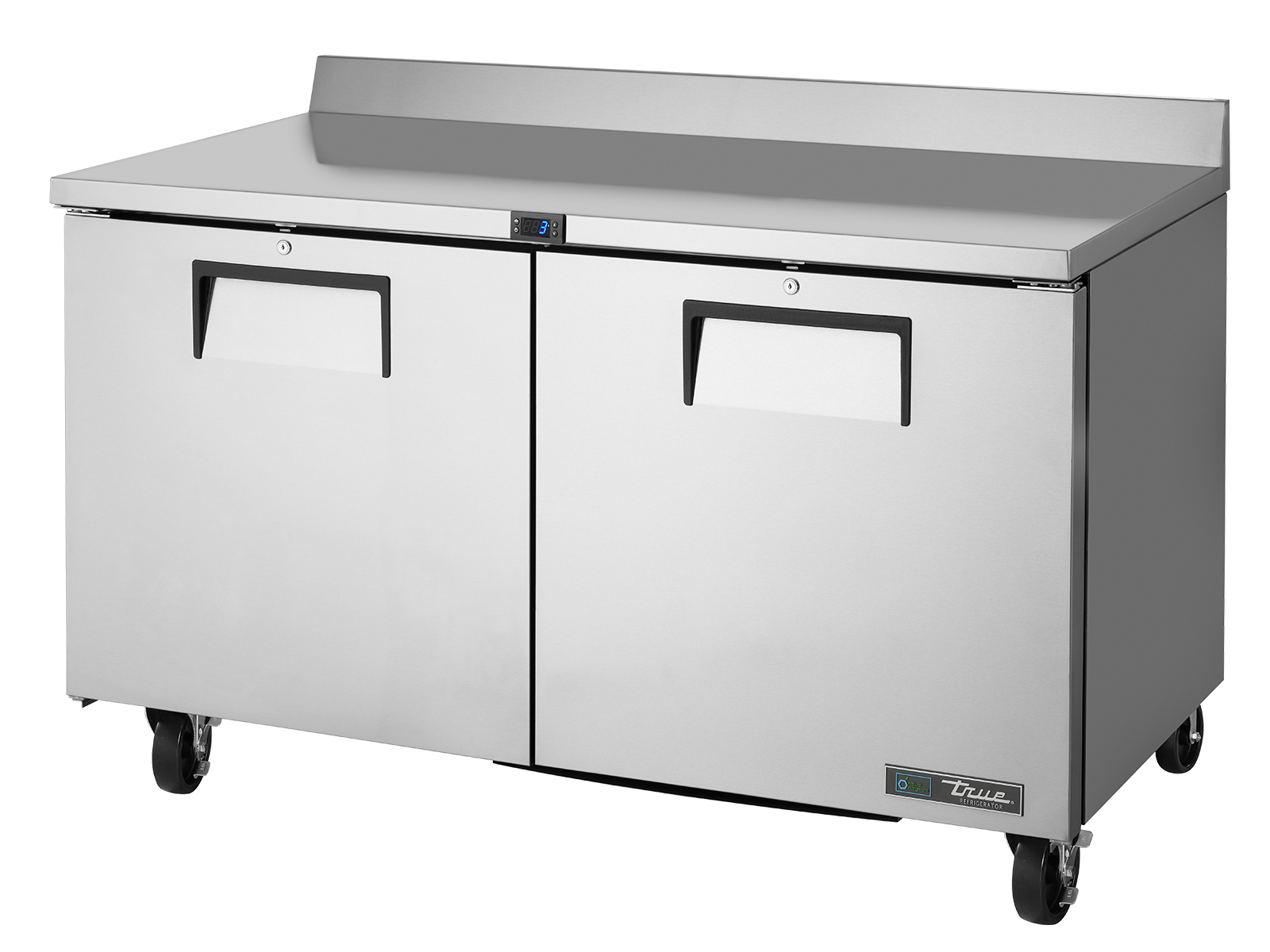 True - Worktop Counter Refrigerator, 2 Solid Swing Doors