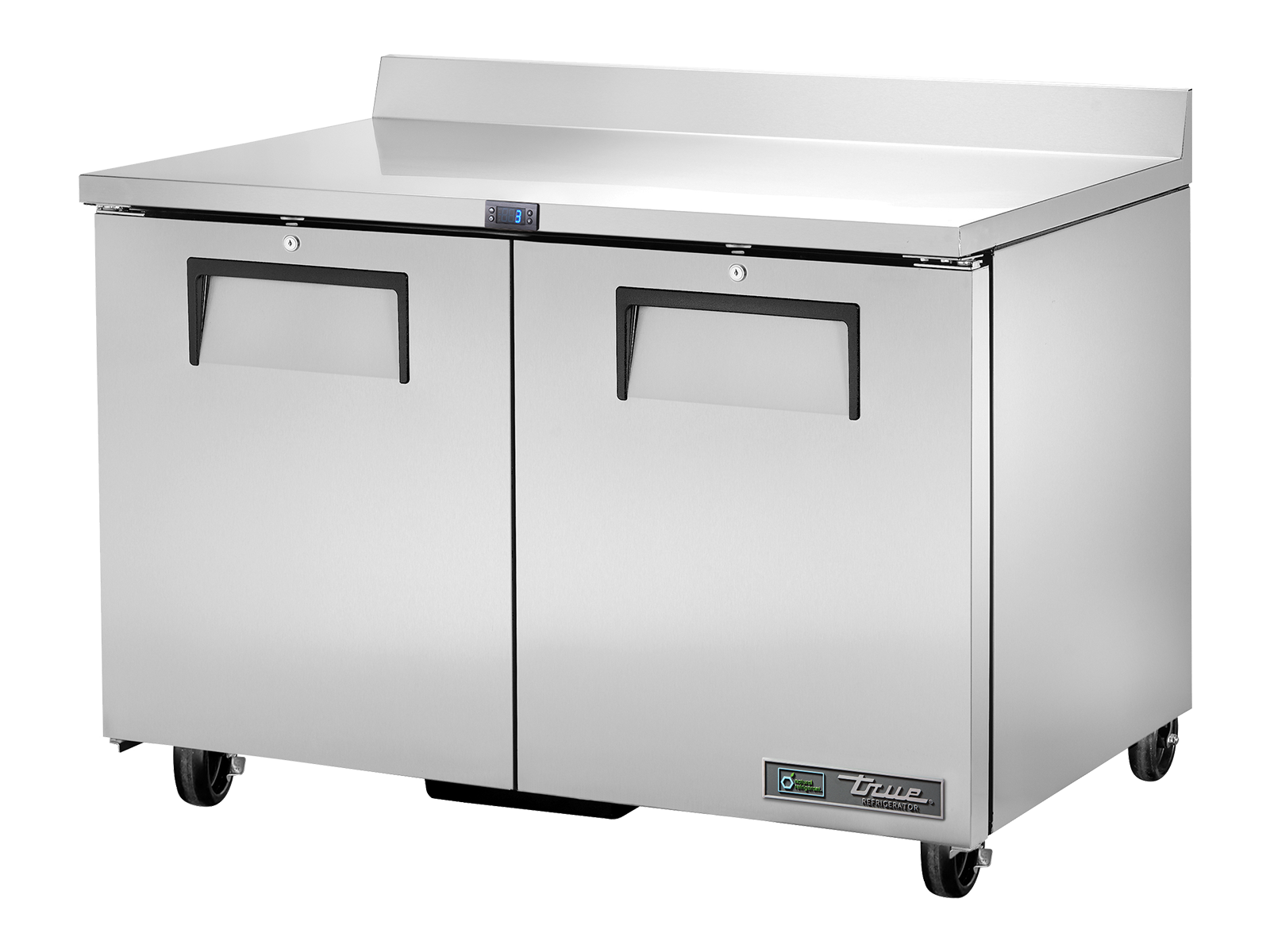 True - Worktop Counter Refrigerator, 2 Solid Swing Doors