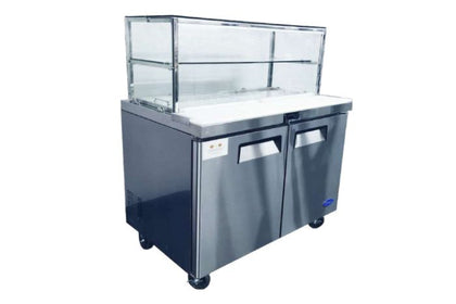 ATOSA MSF8302G Double Door Glass Top Sandwich Fridge 1225mm