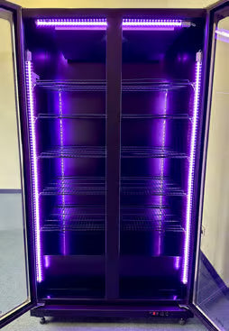 Exquisite DC700 - 2 Glass Doors Upright Display Fridge - Black Colour