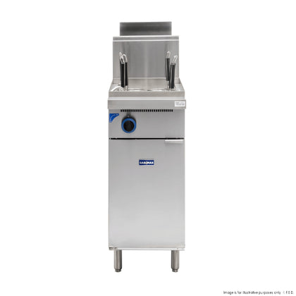 GasMax PC150-6 V Pan Natural Gas 6 Baskets Pasta and Noodle Cooker