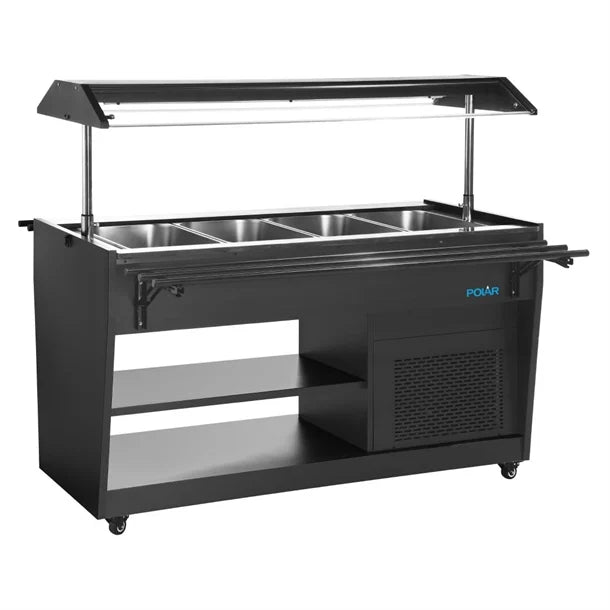 Polar G-Series Refrigerated Buffet Bar Black - 170W. Capacity: 4x 1/1GN