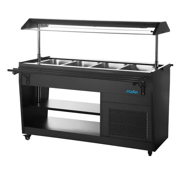 Polar G-Series Refrigerated Buffet Bar Black - 170W. Capacity: 4x 1/1GN