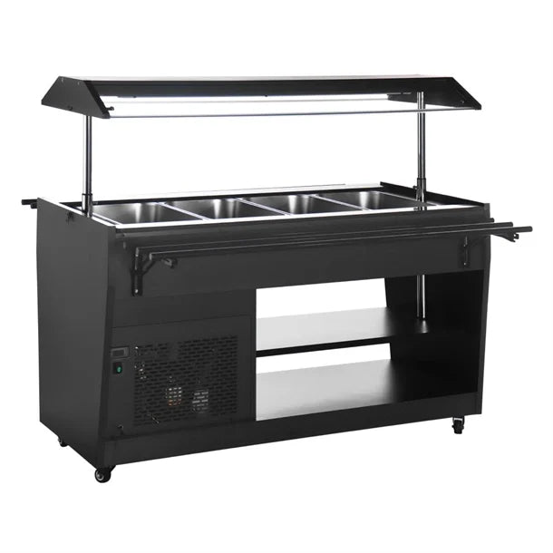 Polar G-Series Refrigerated Buffet Bar Black - 170W. Capacity: 4x 1/1GN