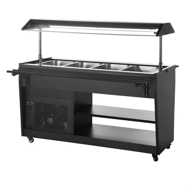 Polar G-Series Refrigerated Buffet Bar Black - 170W. Capacity: 4x 1/1GN