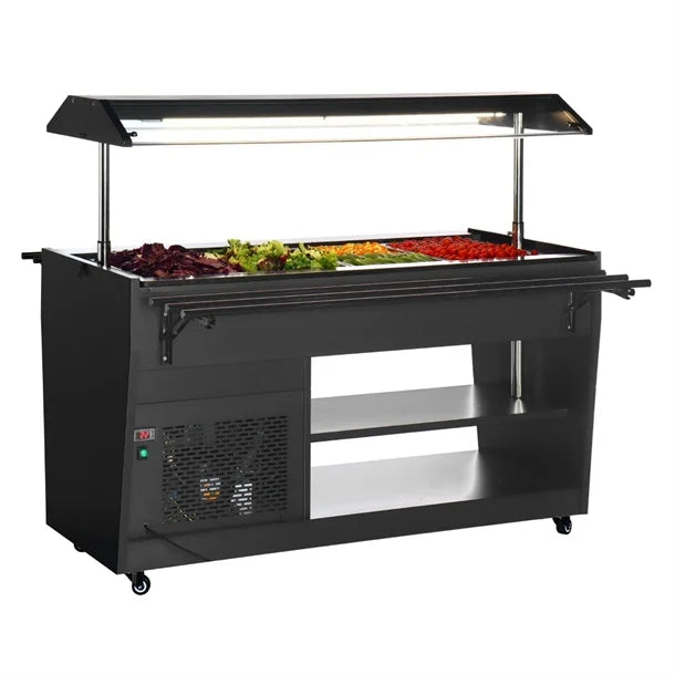 Polar G-Series Refrigerated Buffet Bar Black - 170W. Capacity: 4x 1/1GN