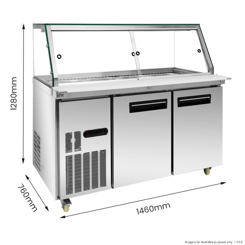 Thermaster Cold Salad & Noodle Bar 4x1/1 GN Pans PG150FA-XG - Catering Sale