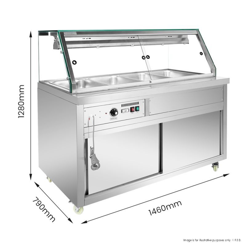 Thermaster Wet and Dry Bain Marie Display 4x1/1 GN Pans - PG150FE-XG - Catering Sale