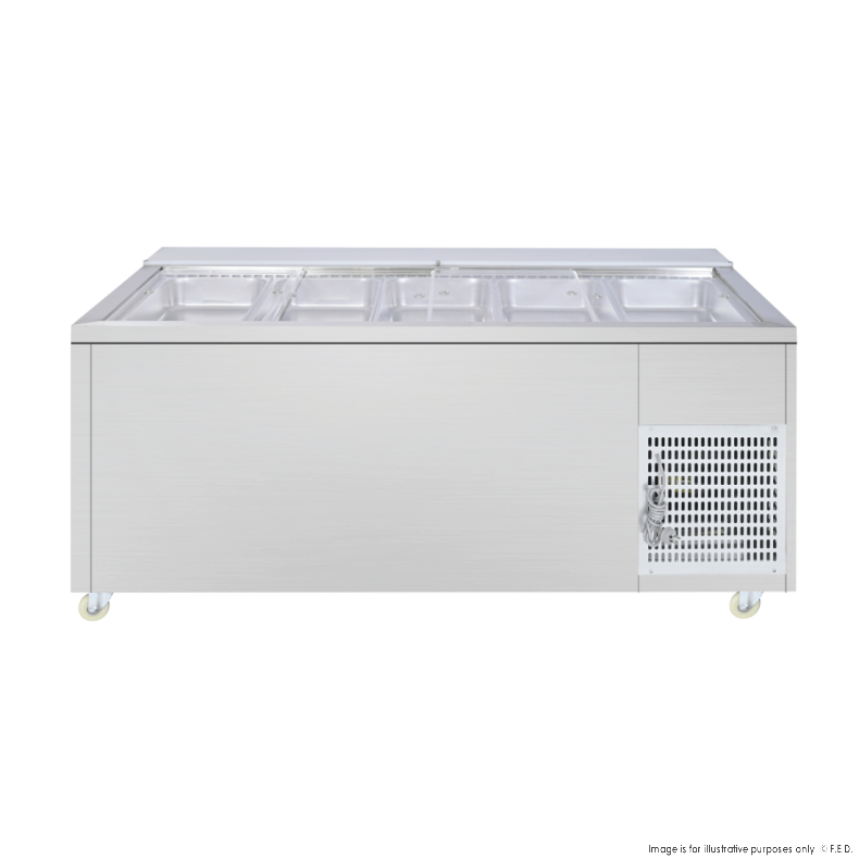 Thermaster Two Door Cold Bench Salad Station 5x1/1 GN Pans - PG180FA-XB - Catering Sale