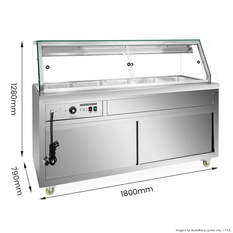 Thermaster Wet and Dry Bain Marie Display 5x1/1 GN Pans - PG180FE-XG - Catering Sale