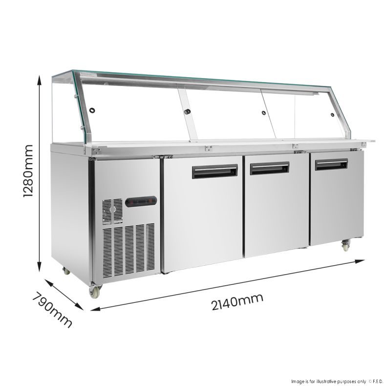 Thermaster Cold Salad & Noodle Bar 6x1/1 GN Pans - PG210FA-XG - Catering Sale
