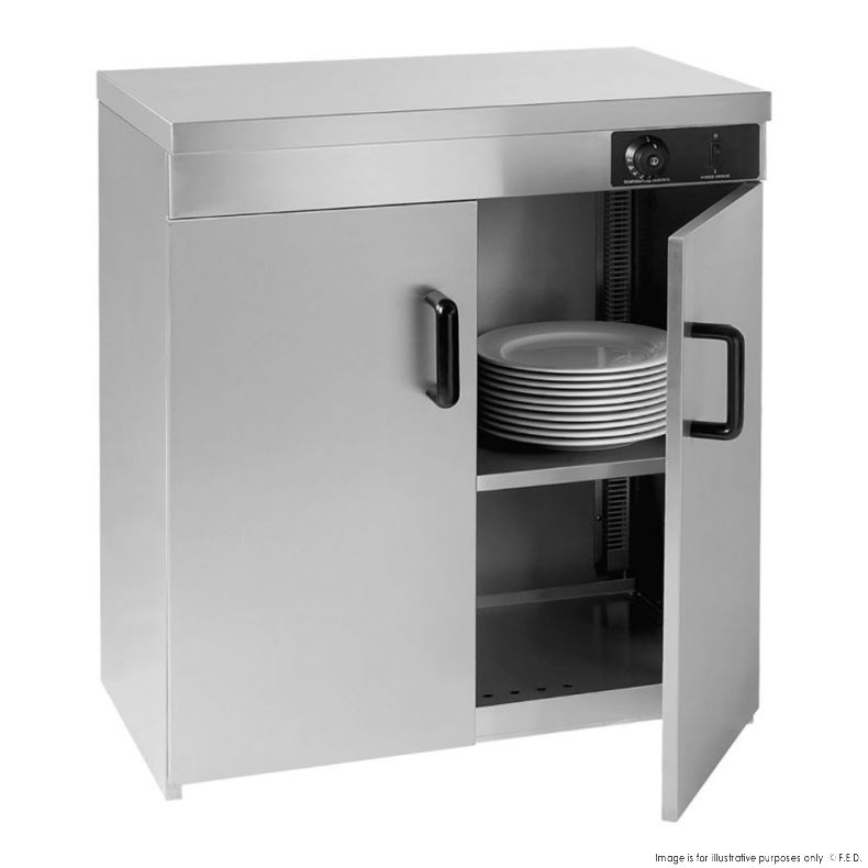 Stainless Steel Double Cabinet Plate Warmer 120 Plates / PW-DE
