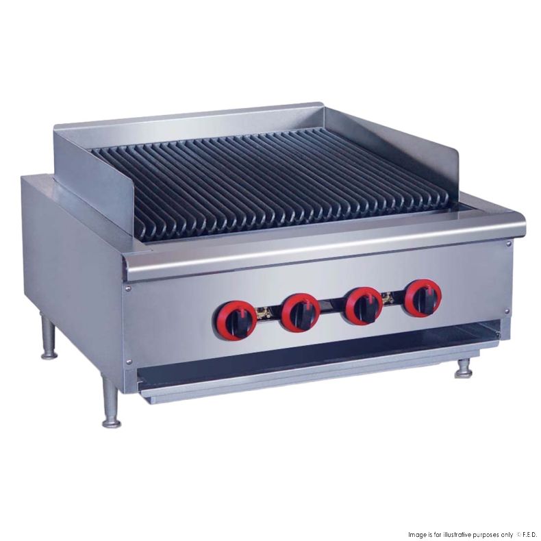 QR-24ELPG LPG Gas 4 Burner Char Grill Top - Catering Sale