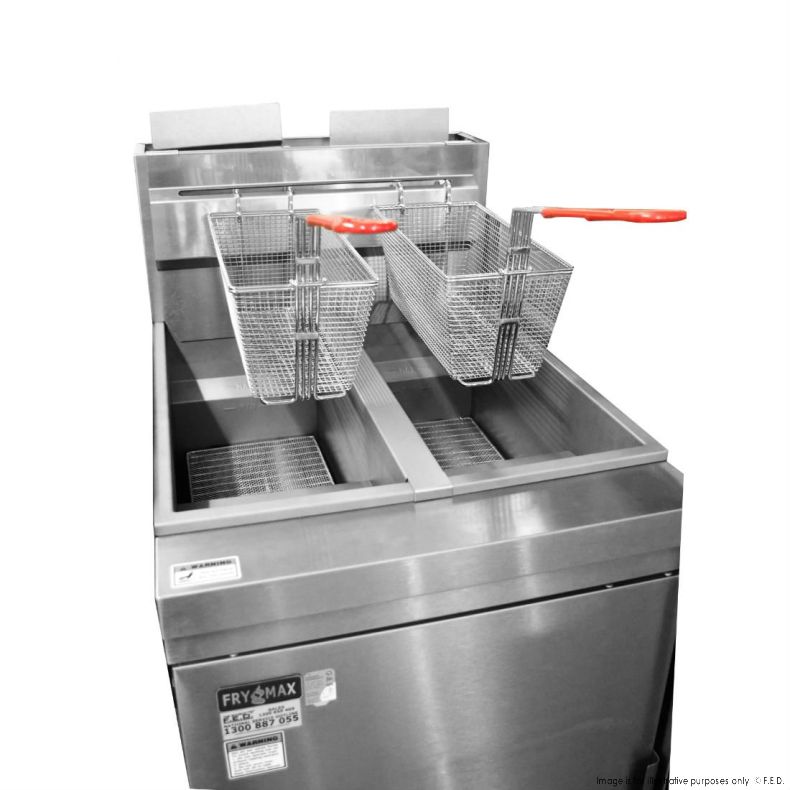 GasMax RC400TE - Superfast Natural Gas Tube Twin Vat Fryer 533mm
