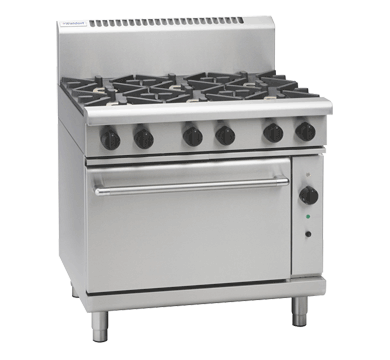 Waldorf / RN8619GEC_NAT / 900mm Gas Range Electric Convection - Cooktop range with 900mm griddle (60MJ, Natural Gas) / 265kg / W900 x D805 x H1130 / 1Y Warranty