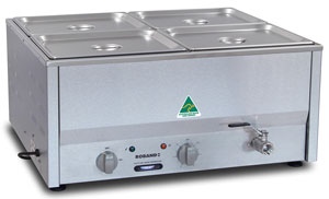 Roband BM4A Counter Top Bain Marie 4 x 1/2 size 100 mm pans & lids