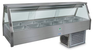 Roband ERX26RD Straight Glass Food Bar - Refrigerated Cold Plate & Cross Fin Coil