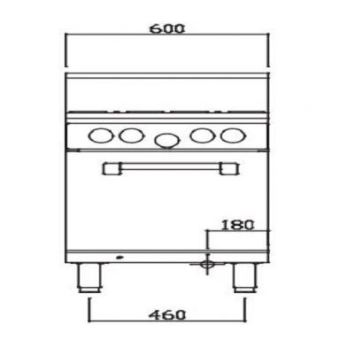 Luus RS-4B,RS-6P, RS-2B3P, RS-2B3C Professional 4 Burner With Oven 600 Wide