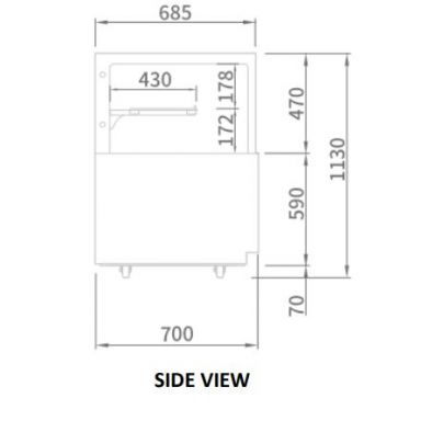 Skipio SB1500-2RD Food Display 837L