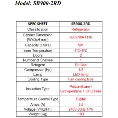 Skipio SB900-2RD Food Display 501L