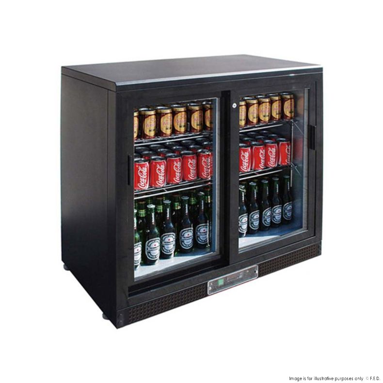 FED SC248SD Double Sliding Door Drink Cooler 202L
