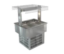 Cossiga / LSRF2-FT / Linear Series Refrigerated (2x1/1 65mm GN Pans) -  Flat Top Sneeze Guard Glass