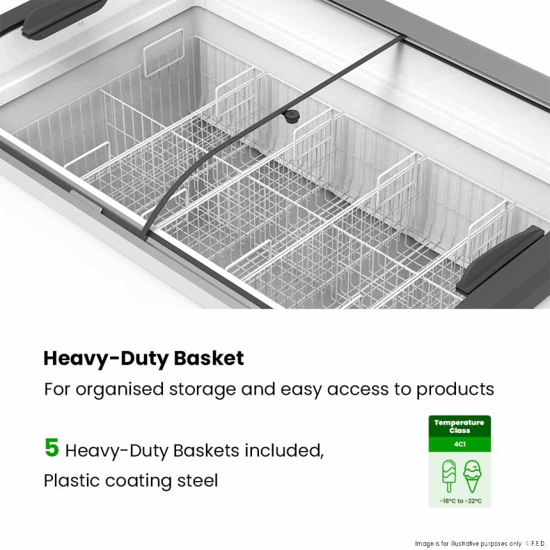 Thermaster Heavy Duty Supermarket Glass Sliding Lid Freezers 406L - SD-406K