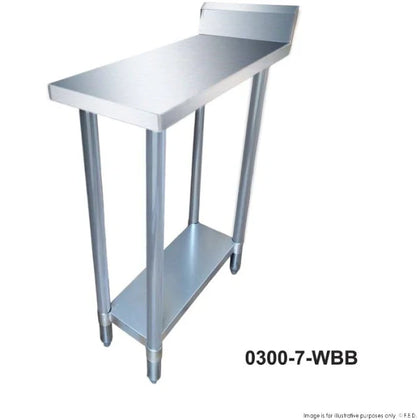 FED 0300-7-WBB Economic 304 Grade Stainless Steel Table with splashback 300x700x900