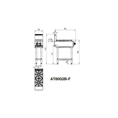 COOKRITE AT80G2B-F 2 GAS BURNER