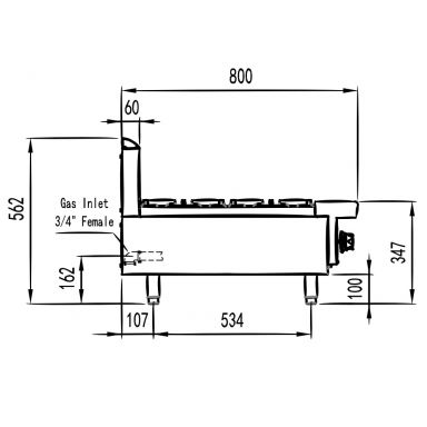 COOKRITE AT80G4B-C BENCHTOP GAS OPEN 4 BURNER