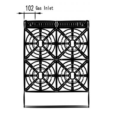 COOKRITE AT80G4B-C BENCHTOP GAS OPEN 4 BURNER