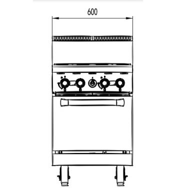 COOKRITE AT80G4B-O GAS 4 BURNER WITH OVEN