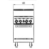 COOKRITE AT80G4B-O GAS 4 BURNER WITH OVEN