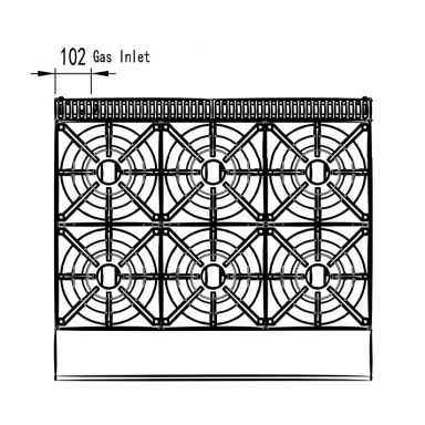 COOKRITE AT80G6B-C BENCHTOP GAS OPEN 6 BURNER