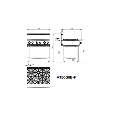 COOKRITE AT80G6B-F GAS 6 BURNER LPG