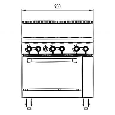 COOKRITE AT80G6B-O GAS 6 BURNER WITH OVEN