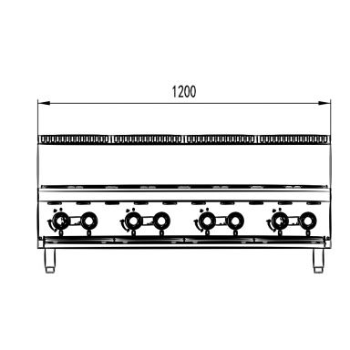 COOKRITE AT80G8B-C BENCHTOP GAS OPEN 8 BURNER
