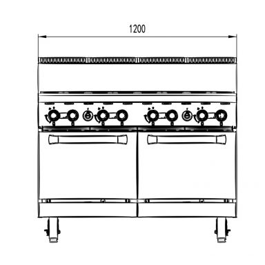 COOKRITE AT80G8B-O GAS 8 BURNER WITH OVEN