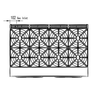 COOKRITE AT80G8B-O GAS 8 BURNER WITH OVEN