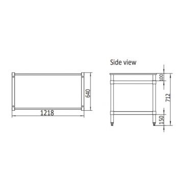 COOKRITE ATSEC-1200 48" Stainless Steel Stand for AT80G Series
