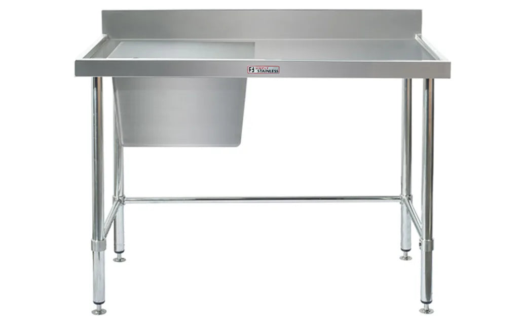 Simply Stainless SS05.1200C LB Sink Bench With Splashback 1200x600x900mm