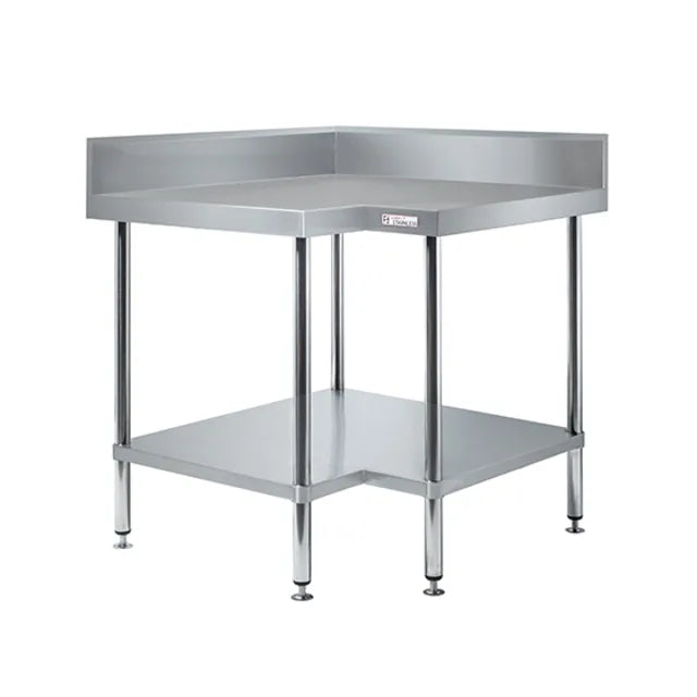 Simply Stainless / SS04.7.0900 / Stainless Corner Bench With Splashback (700Seires) - 900mm Wide / 64kg / W900 x D700 x H900 / Lifetime Warranty