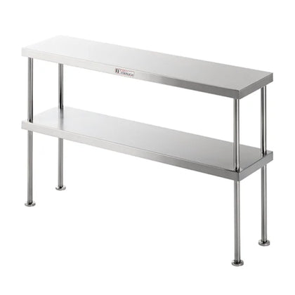Simply Stainless / SS13.1800 / 1800mm wide Stainless Double Bench Over Shelf / 41kg / W1800 x D300 x H750 / Lifetime Warranty